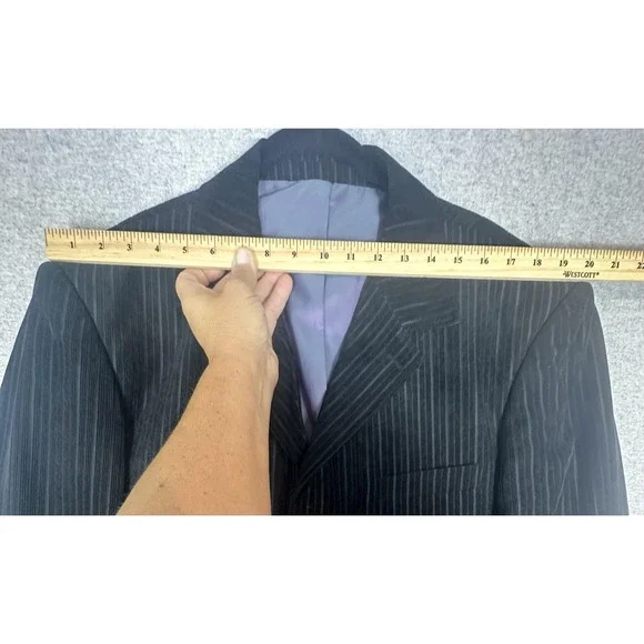Inserch Limited Edition Suit Men 2XL Black Pinstripe Jacket Pants Style Unhemmed